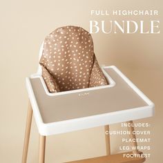 In the Cove Baby accessories bundle you'll receive: - A beautiful brown and cream Dalmatian highchair cushion cover, made in the UK.  - A placemat of your choice - Bamboo leg wraps  - Bamboo footrest You'll save £10 by buying the bundle!  Please note: The Ikea Antilop Highchair is not included in the bundle. This will need to be purchased from IKEA.  The Ikea Antilop Highchair is not included in the bundle.  This must be purchased from IKEA.  Our cushion covers are designed to cover and fit the Ikea High Chair Makeover, Ikea Antilop, Ikea High Chair, Ikea Website, Baby Bundles, Chair Makeover, Baby Essentials, Chair Cushions, Scatter Cushions