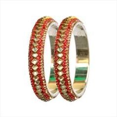 Enamel Red and Maroon color Bangles in Brass studded with Kundan Maroon Bangles, Metal Bangles, Maroon Color, Brass Metal, Bangles, Brass, Red, Color