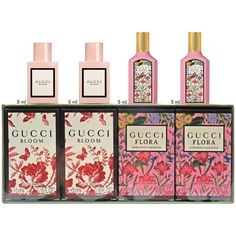 GUCCI BLOOM + FLORA Gorgeous Gardenia for Women   ***4 pcs Mini GIFT SET*** Gucci Bloom 2 x 0.16 oz (5 ml) EDP Splash Gucci FLORA Gorgeous Gardenia 2 x 0.16 oz (5 ml) EDP Splash Condition: NEW IN BOX  FREE SHIPPING   All products are original, authentic name brands. We do not sell knockoffs or imitations.     Terms of Sales: - Products listed are 100% genuine and in brand new condition. - We are not responsible for product's information, as provided by distributors, which contains typos errors or incorrect information.   Shipping Policy: - Shipping will be processed as soon as payment is received. - Products are delivered within 7 to 14 business days for standard shipping.   Return Policy: - Returned merchandises must be in original conditions and packaging. Opened merchandises are not ret Gucci Flora Perfume, Gucci Flora Gorgeous Gardenia, Gardenia Perfume, Parfum Gucci, Daisy Eau So Fresh, Gucci Perfume, Gucci Bloom, Gucci Flora, Travel Size Perfume