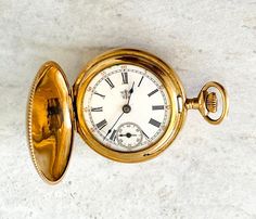 Antique Ladies Watch Tool Co Pocket Watch Engraved Gold Fill Hunter Case Gorgeous hand engraved case. It is engraved on both sides. One has a cartouche that is hand engraved with the initials GH. The cosmetic condition is excellent but it does not run. It is all original. This pocket watch is from my own collection, and was serviced a few years ago. It measures 33mm (1 5/16 ) in diameter. The overall measurement including the bow 43mm (1 11/16 inches). Timeless Engraved Compact Pocket Watch, Antique Gold Engraved Watch Accessories, Pocket Watch Antique, Run It, New Romantics, Rhinestone Bracelet, Ladies Watch, Hand Engraving, Pocket Watch