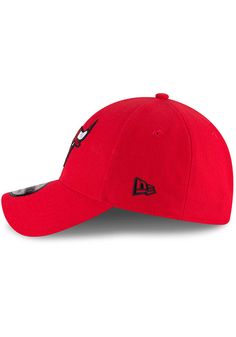 This Chicago Bulls Red Adjustable Hat features a team logo embroidered on the front. Team logo embroidered on the front, Velcro Strap Closure, Team wordmark on back velcro closure, Structured crown, Pre-curved bill, 100% Polyester, New Era logo embroidered on the right side, Poly, Washable, Imported Red Baseball Cap With Embroidered Logo For Sports, Red Casual Baseball Cap With Logo Patch, Casual Red Baseball Cap With Logo Patch, Casual Red Baseball Cap For Fans, Red Casual Fitted Hat With Embroidered Logo, Red Casual Baseball Cap For Fans, Red Hats With Embroidered Logo And Curved Visor, Red Curved Bill Fitted Hat, Casual Red Fitted Hat With Curved Bill