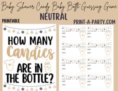 a printable poster with the words how many candies are in the bottle?