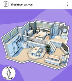 Sims Dollhouse, Sims 4 Loft, Sims Houses, Sims Builds