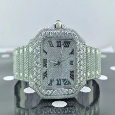 Moissanite Watch iced out watches, Luxury Fully Automatic VVV Moissanite Diamond Iced Out Hip Hop Buss Down Watch, Moissanite Watch Movement: Automatic Movement * Watch Metal: 904 Stainless Steel * Band Metal: 904 Stainless Steel * Indices: Simple Line * Dial Window Material Type: Glass * Water Resistant :- No * * Diamond Details * * * Type: Moissanite * Creation: Lab Made * Shape: Round Brilliant Cut * Clarity: VVS1 (TOP) * Color: D (Colorless / White ) * Cut: Excellent * Polish: Excellent * Ou Icey Jewelry, Buss Down Watch, Iced Out Watches, Ice Jewelry, Hip Hop Watches, Sterling Silver Cleaner, Fancy Watches, Watches Rolex, Diamond Ice