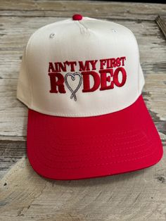 Grab our super trendy Vintage Rodeo hat for your next concert or rodeo event Printed on a Vintage cream snap back with red embroidery detail Country Style Flat Brim Baseball Cap For Rodeo, Western Style Baseball Cap With Curved Brim For Rodeo, Western Flat Brim Baseball Cap For Rodeo, Western Style Snapback Baseball Cap For Country Events, Western Style Curved Brim Baseball Cap For Rodeo, Western Snapback Hat For Country Events, Trendy Snapback Hat For Country Events, Country Style Snapback Hat For Rodeo With Flat Brim, Western Snapback Hat With Curved Brim For Rodeo