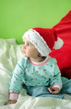 Baby Santa Hat Baby Christmas Hat, Baby Santa Hat, Elf Hats, Foto Props, Baby Santa, Christmas Toddler, Christmas Photo Props, Christmas Beanie, Crochet Baby Beanie