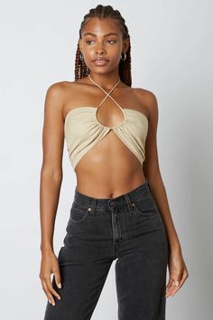 Cute Jute Beige Top - Halter Top - Crop Top - Convertible Top | Boho Pink Luxury Beige Crop Top For Spring, Beige Crop Top For Beach In Spring, Trendy Bandeau Halter Top For Summer, Trendy Strapless Halter Top For Vacation, Trendy Crop Top Tube Top For Vacation, Chic Bandeau Crop Top For Beach Season, Bandeau Crop Top For Beach In Spring, Spring Bandeau Crop Top For Beach, Beige Halter Top For Summer Day Out