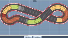 an image of a road that is going through the shape of a circle with two lanes