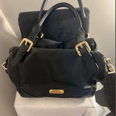 Black Leather Burberry Bag With Numerous Compartment And Clean Inside. The Bag Is In Good Condition It Is 14 Inches Wide And 13 Inches Long. Burberry Black, Burberry Bag, Leather Bag, Shoulder Bags, Burberry, Black Leather, Bag Lady, Shoulder Bag, Leather