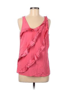 Ann Taylor Sleeveless Blouse Size: Medium Tops - used. No Fabric Content | Ann Taylor Sleeveless Blouse: Pink Tops - Size Medium Spring Silk Sleeveless Tank Top, Pink Silk Tank Top For Spring, Silk Sleeveless Tank Top For Spring, Sleeveless Silk Tank Top For Summer, Silk Sleeveless Camisole For Summer, Silk Sleeveless Blouse Camisole For Summer, Spring Silk Tank Top, Silk Spring Tank Top, Silk Summer Tank Top