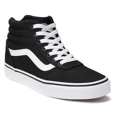 Vans Ward Hi Women's Skate Shoes Black Lace Shoes, Black High Top Shoes, Black Lace Up Shoes, Shoes Sneakers Black, Black High Top Sneakers, Vans Shoe, Prom Shoes