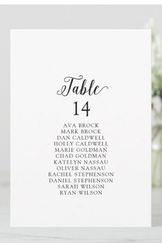 Click to customize with your personalized details today. These vintage script table number seating chart cards are perfect for a minimalist wedding. The romantic black and white design features unique whimsical typography with simple bohemian style. Customizable in any color. Keep the design minimal and elegant, as is, or personalize it by adding your own graphics and artwork. The card prints on the front and back (double-sided). Seating Chart Cards, Design Minimal