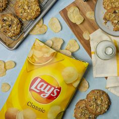 an image of cookies and chips on the table