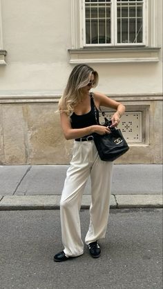 outfit | work outfits inspo | autumn fashion | outfit inspo | fashion inspo | style inspo | chic outfits | classy style | 2024 | #spring #fashion #aesthetic | all rights to the creator Spring Outfits Europe, Spring Fashion Aesthetic, Vienna Fashion, Meeting Outfit, 90s Inspired Outfits, Outfit Work, Outfits Classy, Tank Top Outfits