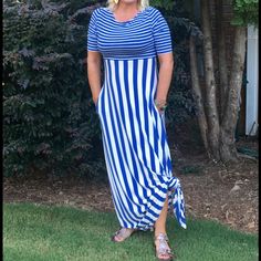 Great Maxi Dress... Brand New With Tags! Jane Dress, Matilda Jane, Matilda, Colorful Dresses, Blue White, Short Sleeve Dresses, Color Blue, Blue And White, Maxi Dress