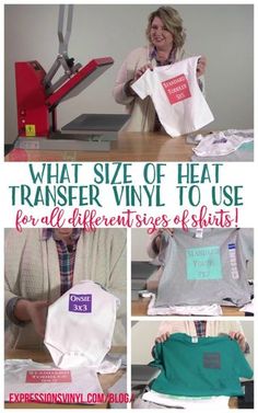 what size of heat transferer vinyl to use for all different types of shirts