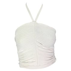 Check out this item from 1stdibs! S/S 2000 Gucci by Tom Ford White Ribbed Halter Neck Tank Top: https://www.1stdibs.com/id-v_19749202 Gucci Crop Top, Gucci By Tom Ford, Tom Ford Gucci, 00s Style, Silk Crop Top, Gucci Top, Gucci Brand, Halterneck Top, Gucci Outfits