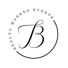 the b logo is shown in black and white, with an oval frame around it