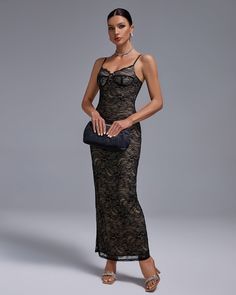 Exude effortless elegance in this Black Lace Fully Lined Maxi Dress. Featuring intricate black lace detailing and a full lining, this dress radiates luxury and sophistication. Perfect for any special occasion, this dress will have you feeling confident and chic. Our Style No.FD23456 Very Stretchy Height - 68.9"/175cm Bust - 34.6"/88cm Waist - 25.6"/65cm Hips - 36.6"/93cm and wears size S About Wholesale/Dropshipping, please contact us! Note: Colour may vary due to lighting on images. The product Graduation Party Dresses, Off Shoulder Dresses, Fishtail Dress, Bandage Dress Bodycon, Feeling Confident, Feather Dress, Swimsuit Dress, Dresses Backless, The Drama