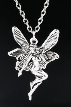 fairy necklace fairy aesthetic necklace Fairy Charm Necklace, Wings Pendant, Vintage Angel, Fairy Wings, Necklace For Women, Choker, Angel, Pendant Necklace, Chain