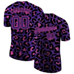 Custom 3D Pattern Design Leopard Performance T-Shirt 3d Pattern Design, Pink 3d, Blue Football, Orange Texas, 3d Pattern, Suit Up, Sports Fan, Moisture Wicking Fabric, Pink And Orange