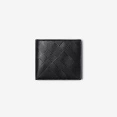 Check Bifold Wallet in Black - Men, Leather | Burberry® Official Personalized Scarves, Baby Changing Bags, Black Wallet, Bifold Wallet, Painting Edges, Small Crossbody Bag, Check Pattern, New Baby Gifts