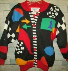 vintage Halle Robin sweater jacket bright colors long sleeves size 8 very rare !  | eBay Colorful Long Sleeve Casual Sweater, Red Knit Long Sleeve Outerwear, Playful Knit Long Sleeve Outerwear, Colorful Casual Winter Sweater, Retro Long Sleeve Color Block Outerwear, Retro Color Block Long Sleeve Outerwear, Playful Winter Outerwear With Long Sleeves, Playful Long Sleeve Winter Outerwear, Playful Black Winter Sweater