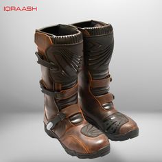 Handcrafted Leather Motorbiker shoes Boots, Motorcycle raining Sports Shoes Boots ,Combat Boots , Brown boots   Made By Iqraash  Material: Premium Textile and Leather Available colors: Black, Brwon Available sizes are EU 40-47 (US 7-13). Weight: Every shoe weighs about 1.2 pounds. Velcro straps and a side zipper are the closure type. Anti-slip rubber outsole on the sole Description Vintage Leather Motorcycle Boots  Rev up your style with these premium vintage leather motorcycle boots! Designed f Brown Wear-resistant Waterproof Boots With Round Toe, Brown Waterproof Wear-resistant Boots With Round Toe, Ankle Moto Boots With Reinforced Toe For Adventure, Brown Ankle Moto Boots For Outdoor Activities, Rugged Wear-resistant Brown Work Boots, Brown Shock Resistant Boots With Round Toe, Biker Boots With Reinforced Toe For Outdoor, Leather Shock Resistant Boots For Outdoor Activities, Shock Resistant Leather Boots For Outdoor Activities