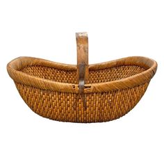 a large woven basket with two handles