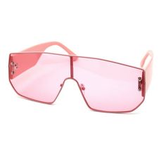 Unisex retro pop color large coverage funky metal rim rectangular shield sunglasses. Size: one size.  Color: Pink.  Age Group: adult. Rectangular Shield Sunglasses With Gradient Lenses For Party, Casual Rectangular Shield Sunglasses For Beach, Retro Shield Sunglasses With Uva Protection For Spring, Retro Shield Sunglasses With Uv Protection For Summer, Casual Rectangular Shield Sunglasses With Uva Protection, Trendy Rectangular Shield Sunglasses With Anti-reflective Detail, Rectangular Shield Sunglasses With Uva Protection, Rectangular Shield Sunglasses With Uva Protection For Summer, Casual Rectangular Shield Sunglasses With Uv Protection