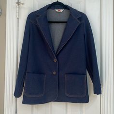 Navy Blue Blazer. Bought But Never Used. Was A Little Too Big For Me Does Not Have A Size Tag But I’m Sure It Can Fit A S/M Great Condition Ptp:18in Length:27in Blue Vintage Blazer, Navy Blue Blazer, Colored Blazer, Size Tag, Blazer Suit, Suit Jacket, Color Blue, Jackets & Coats, Jackets For Women