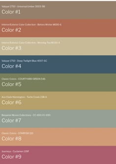 the color chart for different colors and numbers on this page is an excellent way to describe what