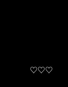 three white hearts on a black background with the word love written in it's center