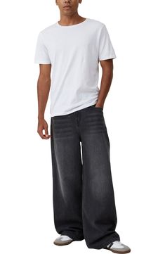 Wide, baggy legs that pool at the hems define are the on-trend nonstretch-denim jeans your wardrobe needs. Zip fly with button closure Five-pocket style 100% cotton Machine wash, line dry Imported Baggy Wide Leg Jeans, Wardrobe Needs, Cotton On, Wide Leg Jeans, Leg Jeans, Nordstrom Rack, Denim Jeans, Wide Leg, Nordstrom