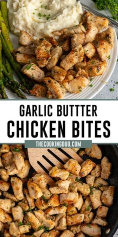 Garlic butter chicken bites on a plate. Ayam Mentega, Garlic Butter Chicken Bites, Butter Chicken Bites, Healthy High Protein Meals, Easy Chicken Dinner Recipes, Garlic Butter Chicken, Easy Healthy Meal Prep, Chicken Bites