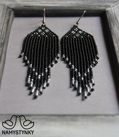 These black evening earrings are made of high-quality Czech beads and strong synthetic thread. They are elegant, fashionable, and highly versatile, suitable for everyday wear. Features: Sterling silver components Color: silver, black. This item is currently in stock. You must be completely satisfied. If you find merchandise unsatisfactory for any reason, return it within 10 days and your money will be refunded without questions. More beaded earrings http://etsy.me/2ycItdb Gerdan necklaces http:/ Black Beaded Earrings With Dangling Beads For Evening, Black Beaded Drop Earrings, Black Beaded Dangling Earrings For Evening, Black Dangling Beads Earrings For Evening, Elegant Black Beaded Drop Earrings, Handmade Dangle Beaded Earrings For Evening, Elegant Black Dangle Beaded Earrings, Elegant Black Beaded Dangle Earrings, Handmade Beaded Drop Earrings For Evening