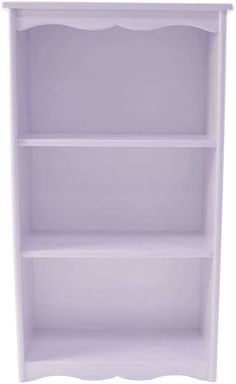 a white bookcase with three shelves on each side and one shelf in the middle