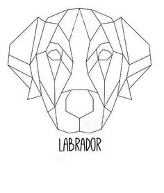 a dog's head with the word labrador written on it in black and white