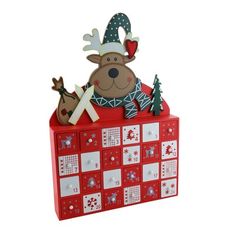 a christmas card box with a reindeer on top