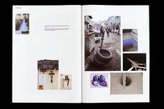 an open book with pictures and words on the pages, including a tire that has been placed