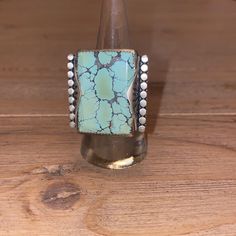 Mountain Rays Handmade Pinnacle Ring Very Similar To The Following Link. Only Worn To Try On. Https://Mountainrayshandmade.Com/Products/Pinnacle-Ring-No-84-9 Handmade Turquoise Rectangular Rings, Adjustable Turquoise Ring With Stone Setting, Silver Rectangular Turquoise Gemstone Ring, Artisan Silver Turquoise Gemstone Ring, Bohemian Silver Turquoise Ring With Stone Setting, Artisan Silver Turquoise Ring, Silver Bohemian Turquoise Ring With Stone Setting, Handmade Artisan Silver Turquoise Ring, Handmade Artisan Turquoise Ring In Silver