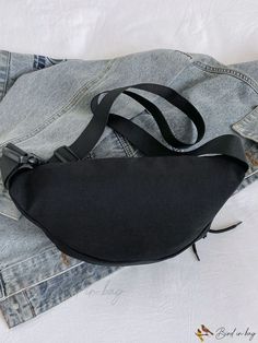 Bird in Bag - Black Waist Bag with Petite Print, Perfect for Everyday Use, Shopping, and Commuting. Casual Black Canvas Bag With Mobile Phone Holder, Casual Black Canvas Bag With Phone Pocket, Black Pouch Chest Bag For Daily Use, Large Capacity Black Canvas Pouch Bag, Black Canvas Pouch Bag With Adjustable Strap, Black Canvas Pouch Bag For School, Black Shoulder Bag With Zipper Pouch For Everyday, Everyday Black Shoulder Bag With Zipper Pouch, Black Pouch Canvas Bag For School