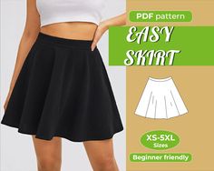 the easy skirt sewing pattern is available for beginners