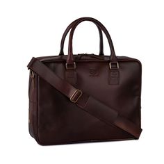 Made in Top Grade brown Full grain Leather. Top Quality Workmanship. Comes with adjustable shoulder straps with leather trim & Shoulder Pad Interior Detail: 2 Mobile Pockets and 1 Big Zip pocket + 2 Pockets ( 1 for laptop and 1 for books). Size: 12" H x 16" W x 4"  30.48cm x 40.64cm x 10.16cm. Interior Laptop sleeve 11" H x 16" W I 27.9cm x 38.1 cm Fits Most Slim 15" Laptop I Including 15" Macbook Pro From 2017 and later. Pockets are made with protective foam. Perfect to wear for Formal and Univ Formal Brown Laptop Bag With Adjustable Strap, Classic Satchel With Leather Strap For Daily Use, Formal Satchel Shoulder Bag With Leather Strap, Rectangular Business Satchel With Leather Strap, Business Rectangular Satchel With Leather Strap, Formal Cognac Briefcase With Adjustable Strap, Classic Formal Bag With Leather Strap, Classic Business Satchel With Leather Strap, Leather Crossbody Briefcase For Business