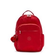 Our best-selling backpack that highlights all of the iconic features and benefits Kipling is known for. The Seoul backpack is equipped with padded shoulder straps, a durable exterior and roomy interior. Easily fits all of life’s essentials (big & small), plus it has a built-in protective sleeve for your laptop, too! Kipling Monkey, Red Backpack, Medium Sized Bags, Medium Backpack, Small Backpack, Cool Backpacks, Large Backpack