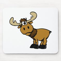 a cartoon moose with large antlers on it's head