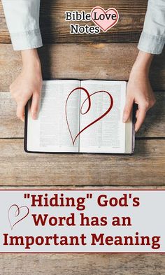 someone is holding an open bible with the words hiding god's word has an important meaning