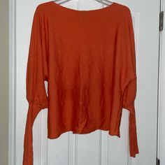 Sz 1 Or Us 4 Orange Boat Neck Light Weight 100% Cashmere Long Sleeve Super Soft Over Sized, Relax Fit Bust Measures App 25in Waist Measures App 22in Length Measures App 22in From Top Of Shoulder To Hem All Measurements Laying Flat Across Excellent Used Condition Retails For $625 Orange V-neck Knit Top, Orange Knit V-neck Top, Over Sized, Cashmere Sweater, Boat Neck, Cashmere Sweaters, Cashmere, Sweaters For Women, Size 4