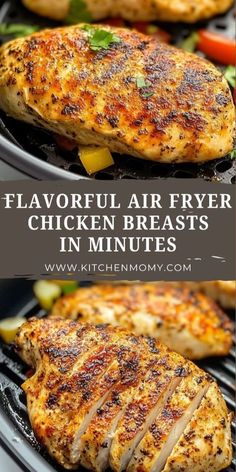 Searching for an easy chicken dish that's bursting with flavor? Look no further! This air fryer boneless skinless chicken breast recipe is a winner. It gives you tender, juicy chicken every time with a perfectly seasoned crust. Ready in just minutes, it's perfect for those busy weeknights or whenever you need a fuss-free dinner. Skinless Boneless Chicken Breast Recipes In Air Fryer, Chicken Breast Dinner Ideas Air Fryer, Air Fryer Boneless Skinless Chicken Breast, Boneless Chicken Breast Recipes Airfryer, Air Fryer Boneless Skinless Chicken Breast Recipes Easy, Chicken Breast In Air Fryer Recipes, Air Fry Chicken Breast Boneless, Air Fryer Chicken Breast Boneless, Skinless Boneless Chicken Breast Recipes