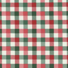 a red, green and white checkered fabric